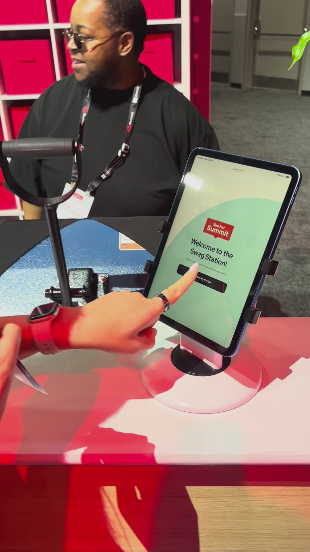 Video of white label event software for promotional product printing at events that integrates event management platforms like RainFocus.
